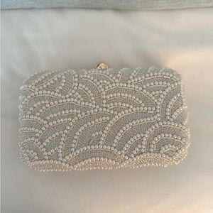 Elegant Pearl-Embellished Clutch Wedding Clutch